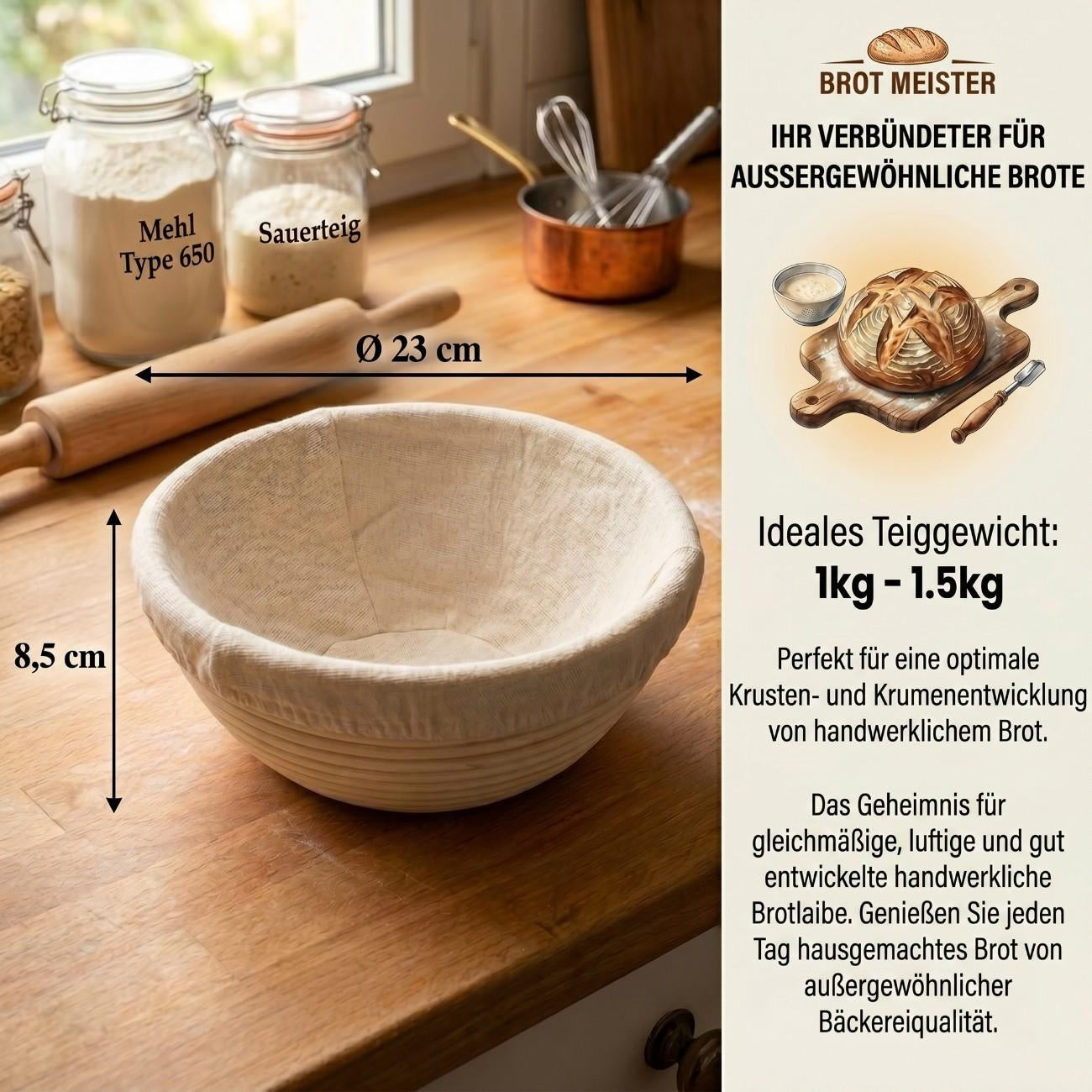 Gärkorb aus Naturrattan