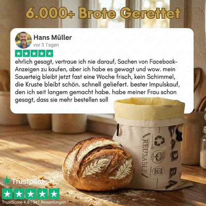 Premium-Brotbeutel aus Baumwolle und Bienenwachs