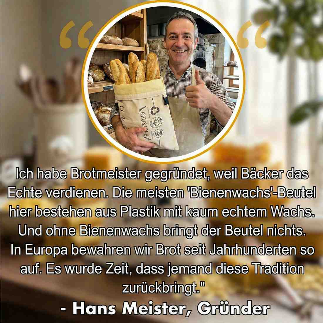 Premium-Brotbeutel aus Baumwolle und Bienenwachs