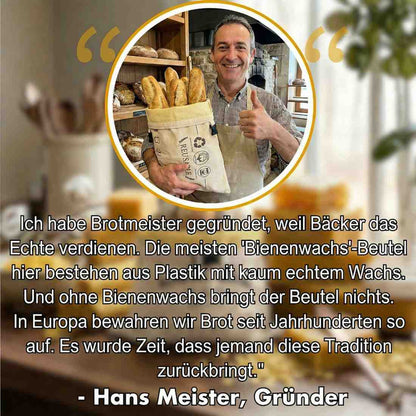 Premium-Brotbeutel aus Baumwolle und Bienenwachs