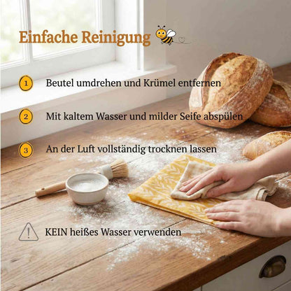 Premium-Brotbeutel aus Baumwolle und Bienenwachs