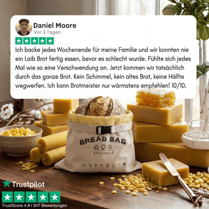 Premium-Brotbeutel aus Baumwolle und Bienenwachs